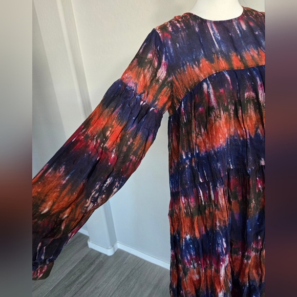 Anthropologie Norblack Norwhite Agatha Tie Dye Drapey Boho Maxi Dress Sz S - Picture 6 of 12